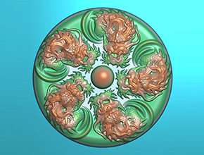 五龙戏珠翡翠玉石玉雕电脑精雕图_玉石雕刻机厂