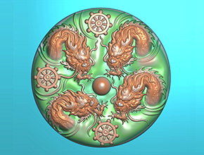 四龙戏珠翡翠玉石玉雕电脑精雕图_玉石雕刻机厂