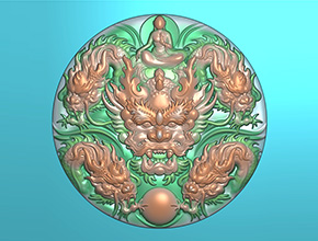 五龙玉佩翡翠玉石玉雕电脑精雕图_玉石雕刻机厂