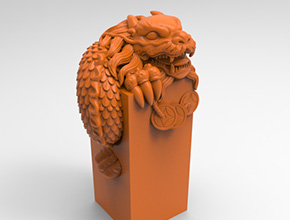 龙印章玉石电脑3d立体模型图纸_五轴玉石