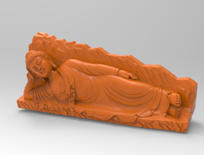 卧佛像玉石电脑3d立体模型图纸_五轴玉石