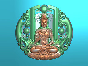 镂空观音玉佩玉石电脑精雕图_翡翠雕刻机厂家