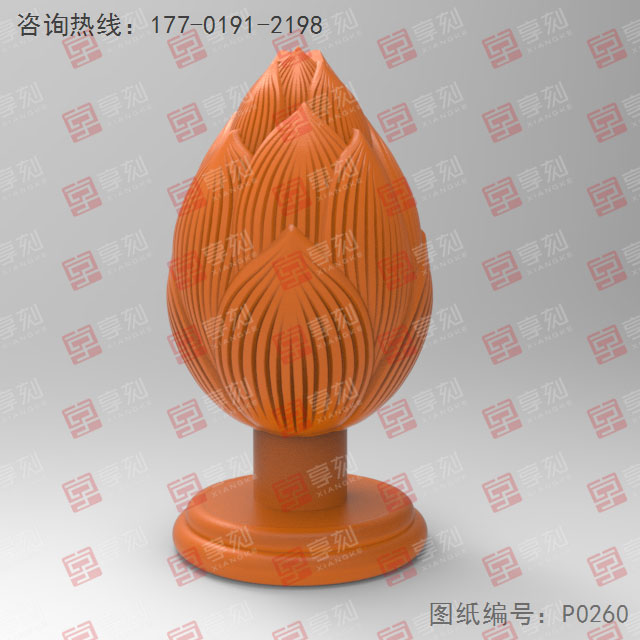 莲花香座立体电脑模型3D图纸STL_五轴玉石雕刻机厂家