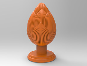 莲花香座立体电脑模型3D图纸STL_五轴玉石