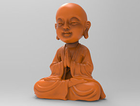 小和尚立体茶宠3d电脑模型图STL_五轴玉石
