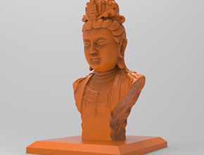 观音菩萨像3d电脑模型图STL_五轴玉石雕刻