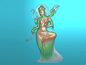 和田玉 度母挂件玉石电脑精雕图_享刻玉石雕刻机