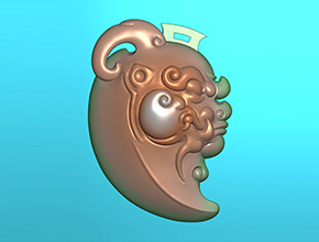 仿古兽挂件玉石电脑精雕图_享刻玉石雕刻机厂家