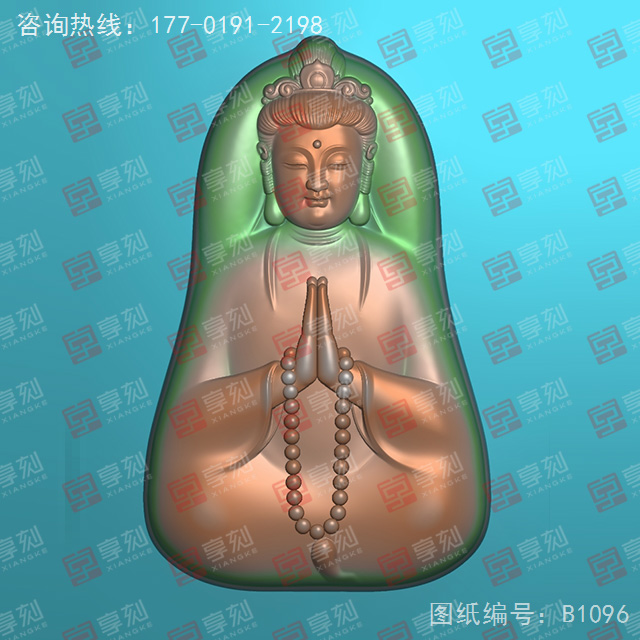 佛珠观音挂件玉石电脑精雕图_享刻玉石雕刻机