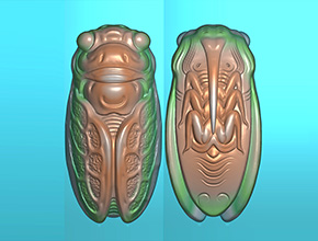 知了吊坠玉石电脑精雕图_享刻玉石雕刻机