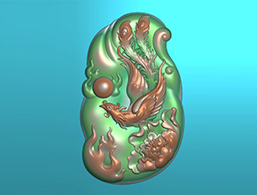 凤牌挂件玉石电脑精雕图_享刻玉石雕刻机