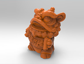 醒狮摆件3d模型stl电脑精雕图_享刻五轴雕