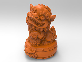 绣球狮子3d模型stl电脑精雕图_享刻五轴雕