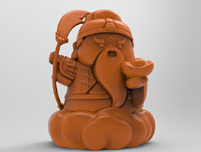 关公武财神茶宠立体3d模型图stl_享刻五轴