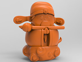 文昌文财神神茶宠立体3d模型图stl_享刻五
