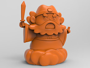 钟馗砍小人茶宠立体3d模型图stl_享刻五轴