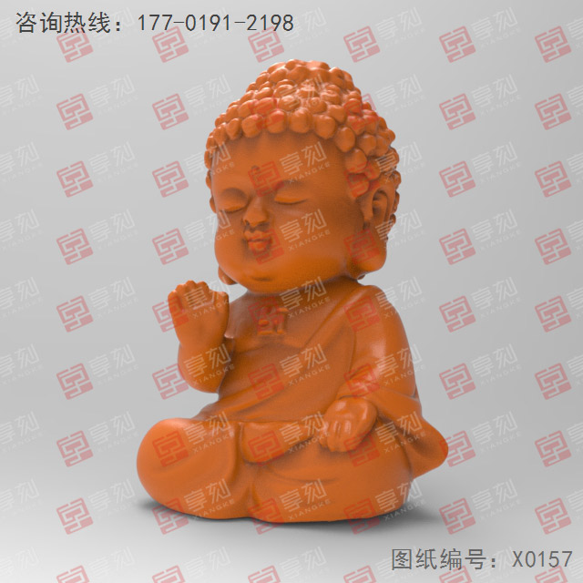 宝宝佛茶宠立体3d模型图stl_享刻五轴雕刻机