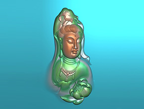 玛瑙挂件观音牌玉石雕刻电脑图纸_享刻玉