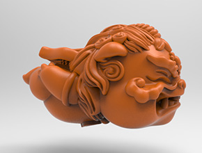 飞天Q版貔貅立体3d模型图stl_享刻五轴雕刻