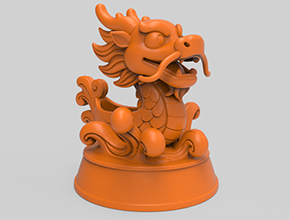 Q版龙舟工艺品3d模型图stl_享刻五轴雕刻机