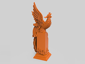 凤凰雕塑玉石3d模型图stl_享刻五轴雕刻机