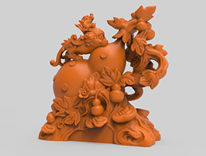 葫芦貔貅工艺品3d模型图stl_享刻五轴雕刻