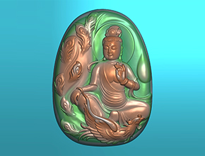 孔雀观音玉石雕刻电脑图纸_享刻玉石雕刻