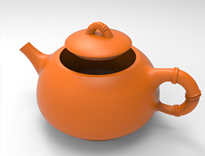 竹节茶壶工艺品3d模型图stl_享刻五轴雕刻