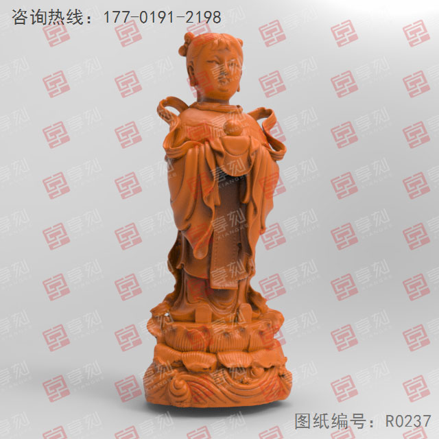 玉女立体摆件工艺品3d模型图stl_享刻五轴雕刻机