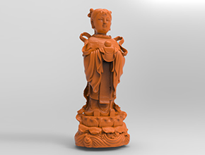 玉女立体摆件工艺品3d模型图stl_享刻五轴