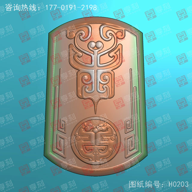 仿古龙凤玉石雕刻电脑图纸_享刻玉石雕刻机