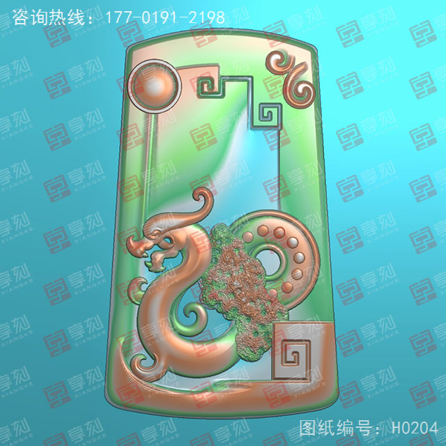 仿古龙牌玉石雕刻电脑图纸_享刻玉石雕刻机