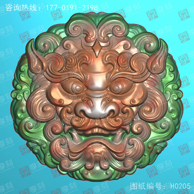 仿古貔貅头玉石雕刻电脑图纸_享刻玉石雕刻机