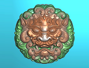 仿古貔貅头玉石雕刻电脑图纸_享刻玉石雕