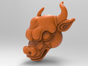 牛头吊坠工艺品3d模型图stl_享刻五轴雕刻