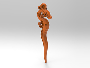 玉石发簪仿古龙3d模型图stl_享刻五轴雕刻