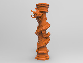 盘龙柱玉石雕刻3d模型图stl_享刻五轴雕刻