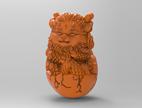 龙蛋工艺品立体3d模型图stl_享刻五轴雕刻