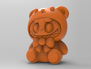 拉布布小熊立体3d模型图stl_享刻五轴雕刻