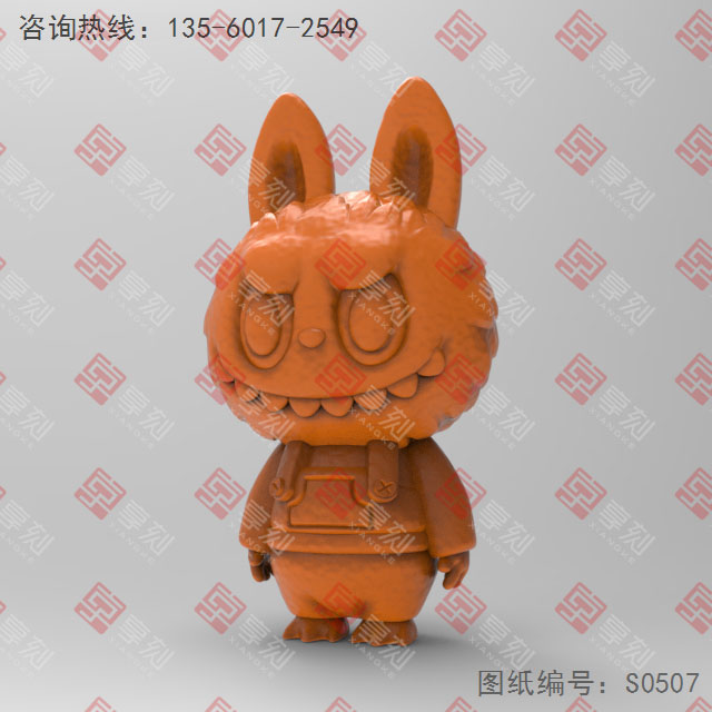 拉布布摆件立体3d模型图stl_享刻五轴雕刻机