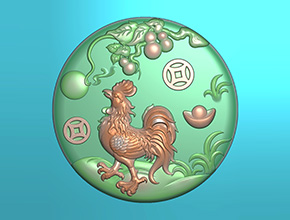 生肖鸡玉石雕刻电脑图纸_享刻玉石雕刻机