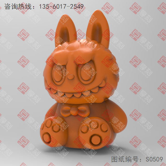 拉布布熊摆件立体3d模型图stl_享刻五轴雕刻机