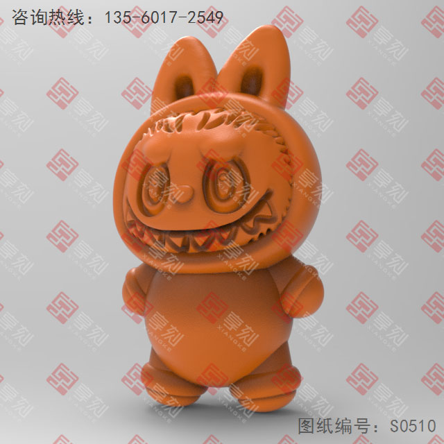拉布布兔摆件立体3d模型图stl_享刻五轴雕刻机