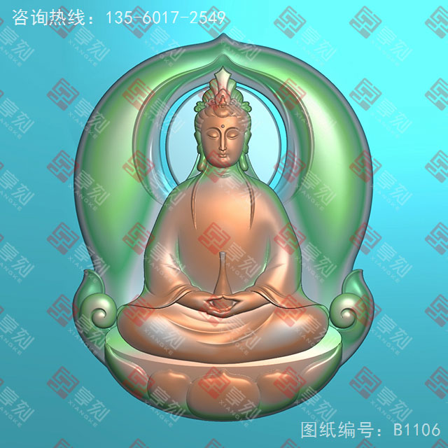 镂空观音精雕玉石电脑雕刻图纸_享刻玉石雕刻机