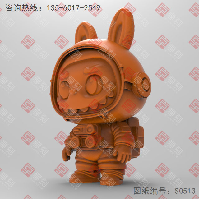 宇航员拉布布电脑3d模型图stl_享刻五轴雕刻机