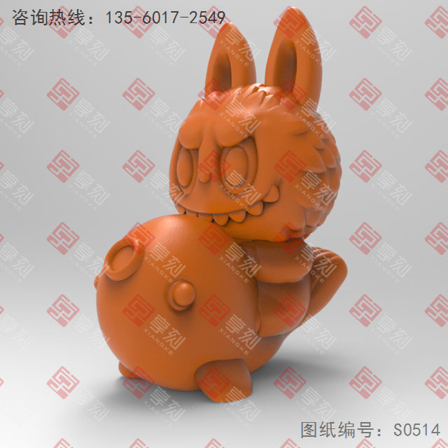 锦鲤拉布布电脑3d模型图stl_享刻五轴雕刻机