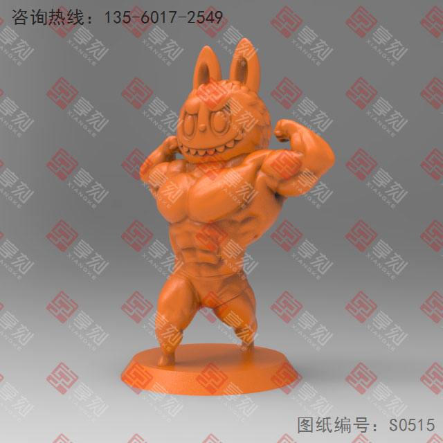肌肉拉布布电脑3d模型图stl_享刻五轴雕刻机