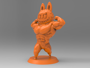 肌肉拉布布电脑3d模型图stl_享刻五轴雕刻