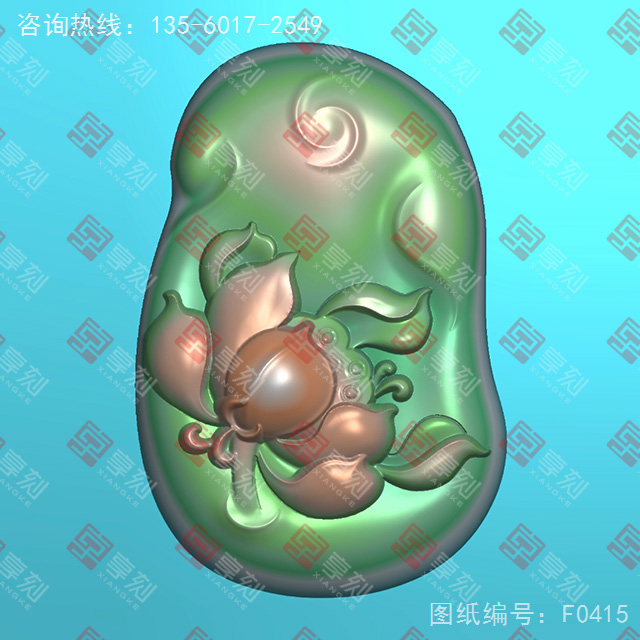 荷花玉石电脑数控精雕图纸_享刻玉石雕刻机