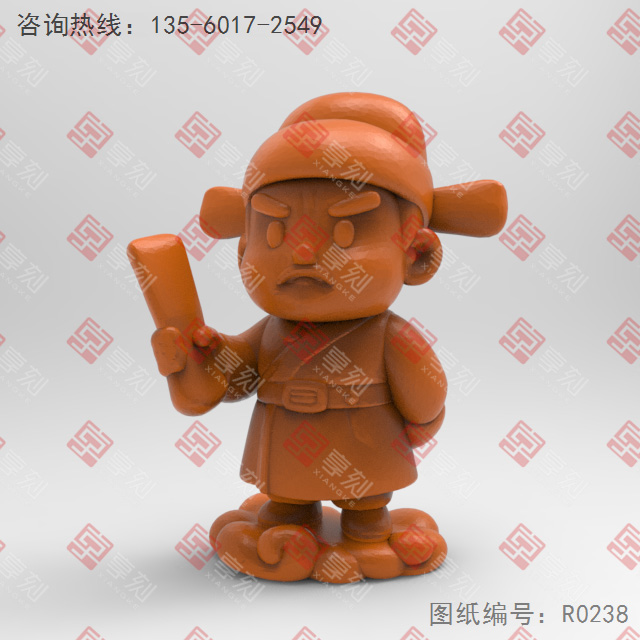 Q版八仙曹国舅电脑3d模型图stl_享刻五轴雕刻机